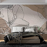 Fototapeten Elegantes florales Liniendesign.