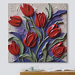 Wandbilder Malerei von roten Blumen
