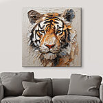 Wandbilder Tiger auf einer weißen Fläche gemalt