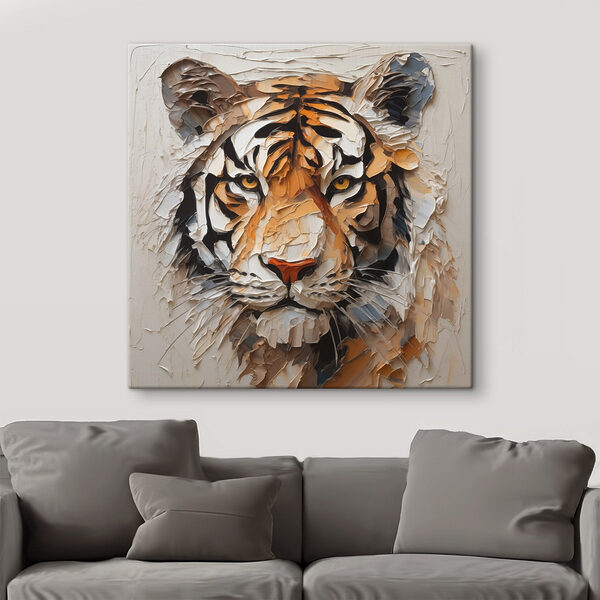 Tiger auf einer weißen Fläche gemalt Wandbilder Tiger auf einer weißen Fläche gemalt