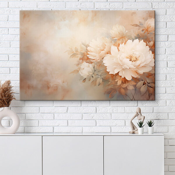 Gemälde mit Blumen an einer Wand Wandbilder Gemälde mit Blumen an einer Wand