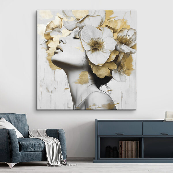Frau mit Blumen im Haar Wandbilder Frau mit Blumen im Haar