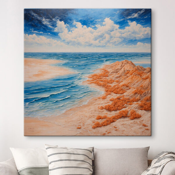 Gemälde eines Strandes mit Sand und Wasser Wandbilder Gemälde eines Strandes mit Sand und Wasser
