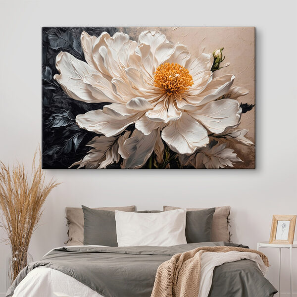 Weiße Blüte mit gelber Mitte Wandbilder Weiße Blüte mit gelber Mitte