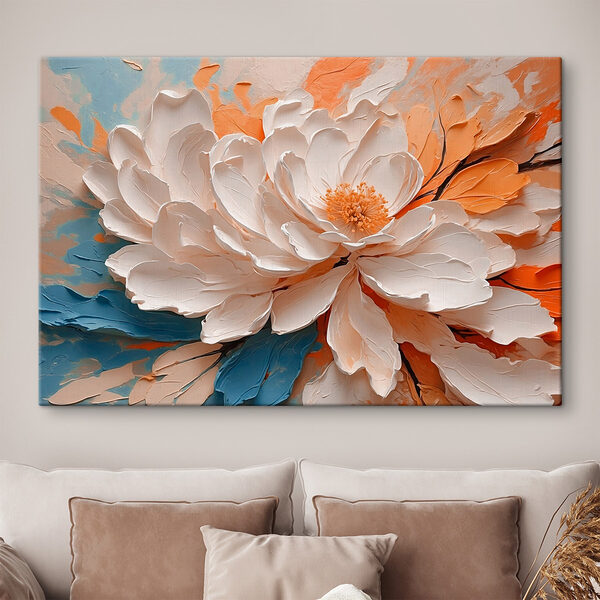 Weiße Blüte mit gelber Mitte Wandbilder Weiße Blüte mit gelber Mitte