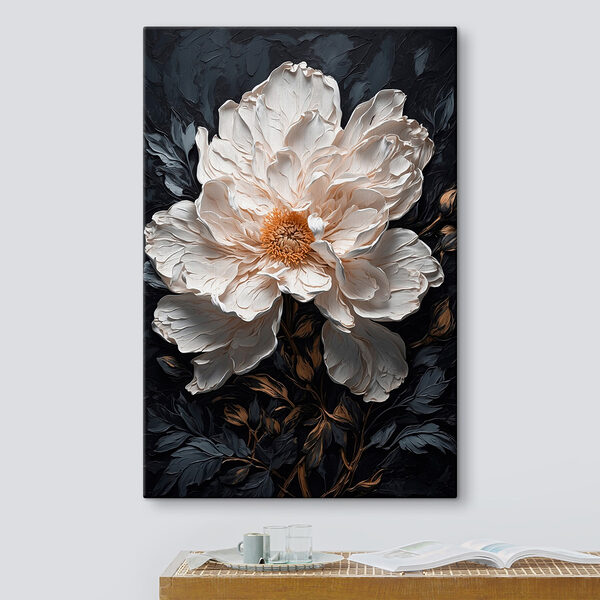 Weiße Blüte mit gelber Mitte Wandbilder Weiße Blüte mit gelber Mitte