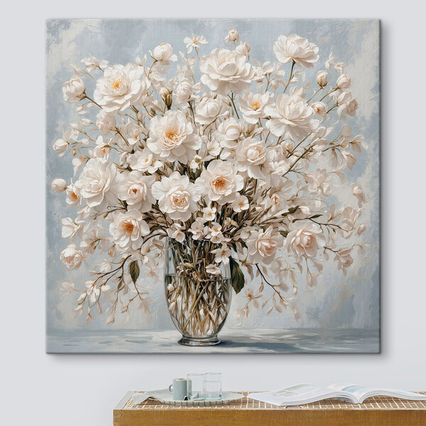 Vase mit weißen Blumen Wandbilder Vase mit weißen Blumen