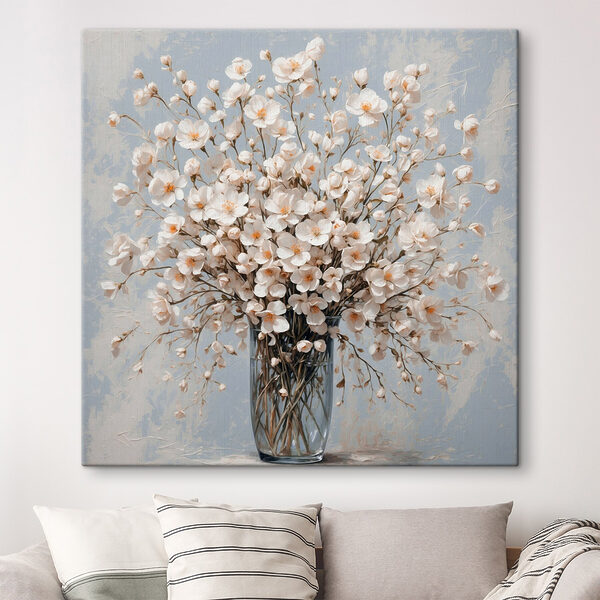 Vase mit weißen Blumen Wandbilder Vase mit weißen Blumen
