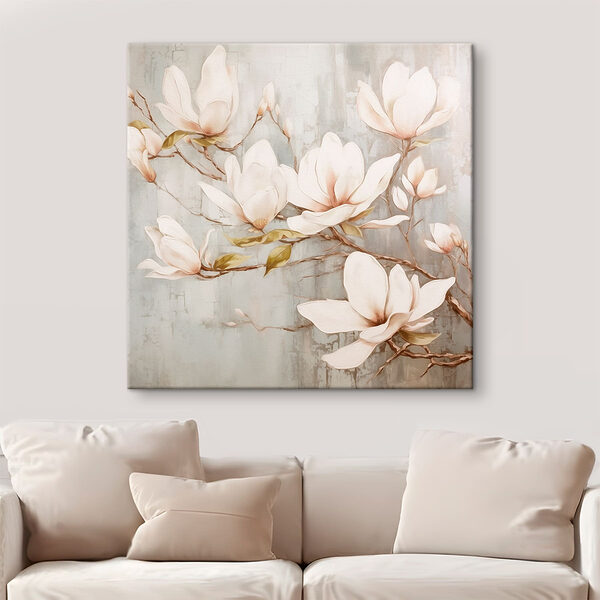 Gemälde mit Blumen an einer Wand Wandbilder Gemälde mit Blumen an einer Wand