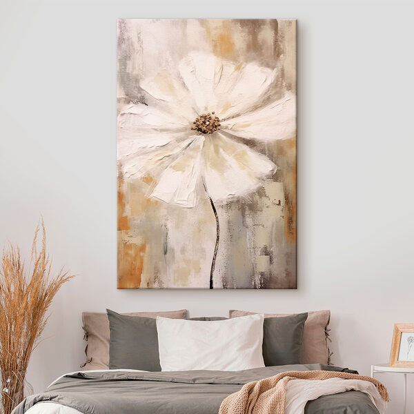 Weiße Blüte mit brauner Mitte Wandbilder Weiße Blüte mit brauner Mitte