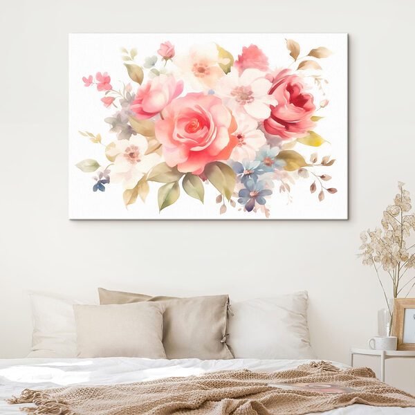 Gemälde von Blumen auf weißem Hintergrund Wandbilder Gemälde von Blumen auf weißem Hintergrund