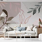 Fototapeten Von der Natur inspiriertes abstraktes Blattdesign.