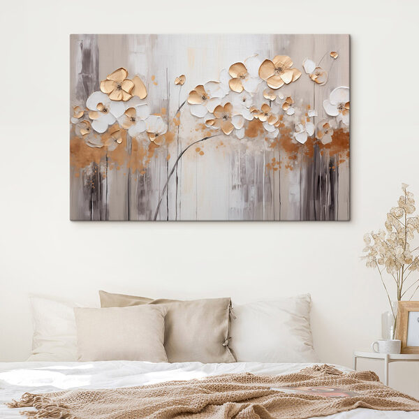 Gemälde mit Blumen an einer Wand Wandbilder Gemälde mit Blumen an einer Wand