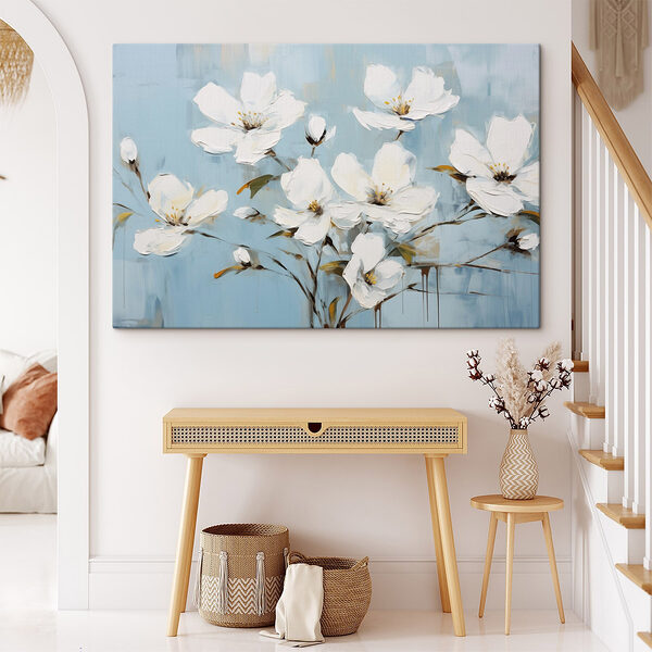 Wandbilder Malerei von weißen Blumen