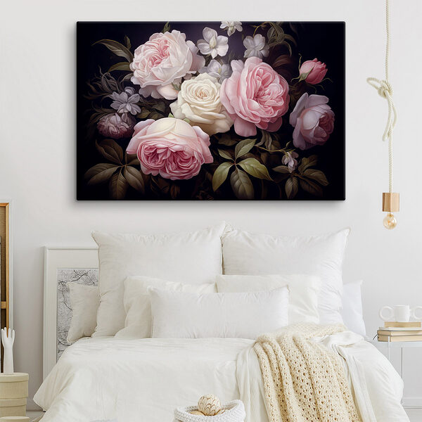 Gruppe von rosa und weißen Rosen Wandbilder Gruppe von rosa und weißen Rosen