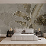 Fototapeten Elegante Blätter in sanften Tönen