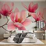 Fototapeten Gruppe von rosa Blumen