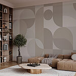 Fototapeten Graues und weißes geometrisches Muster