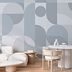 Fototapeten Graues und weißes geometrisches Muster