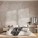 Fototapeten Weiße und braune Strudel auf weißem Hintergrund