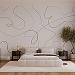 Fototapeten Weißer Hintergrund mit schwarzen Linien