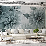 Fototapeten Florale Eleganz in monochromen Tönen