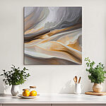 Wandbilder Abstrakte Wellen aus weichen Erdtönen