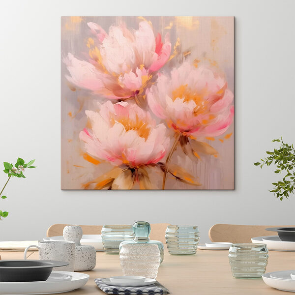 Gemälde mit rosa Blumen Wandbilder Gemälde mit rosa Blumen