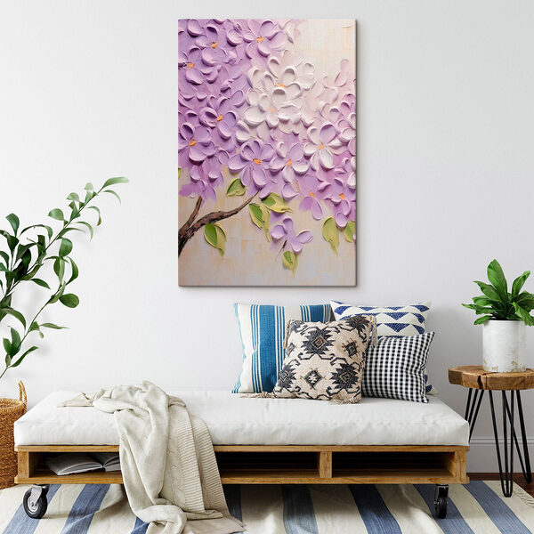 Malerei von Blumen auf einer weißen Fläche Wandbilder Malerei von Blumen auf einer weißen Fläche