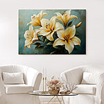 Wandbilder Gruppe von weißen Blumen