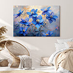 Wandbilder Gruppe von blauen Blumen