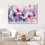 Wandbilder Gruppe von rosa und violetten Blumen