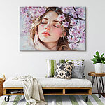 Wandbilder Sanfte Schönheit, umarmt von Blüten