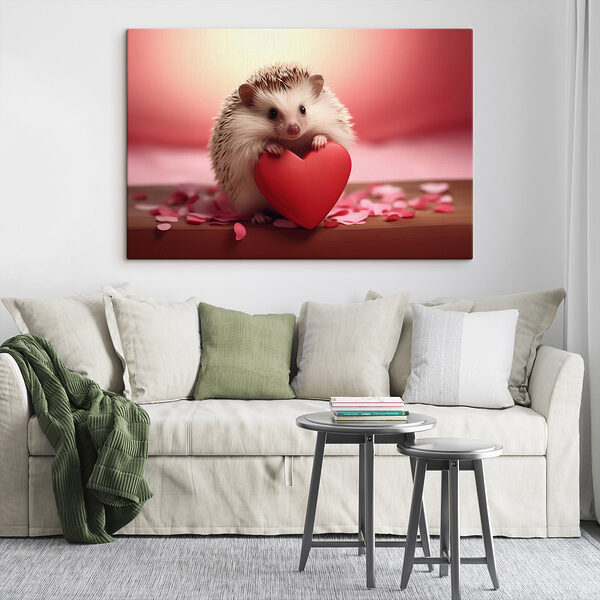 Igel hält ein Herz Wandbilder Igel hält ein Herz