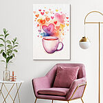Wandbilder Tasse Tee mit Herzen