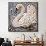 Wandbilder Weißer Schwan mit schwarzem Schnabel