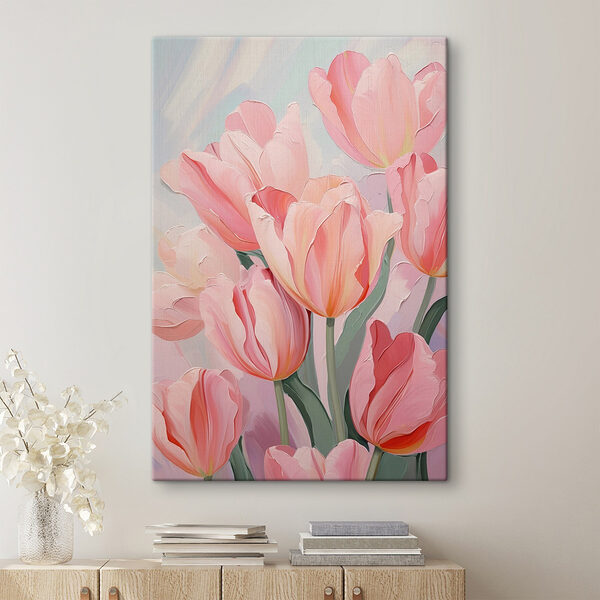Zartrosa Tulpen in sanften Farbtönen Wandbilder Zartrosa Tulpen in sanften Farbtönen