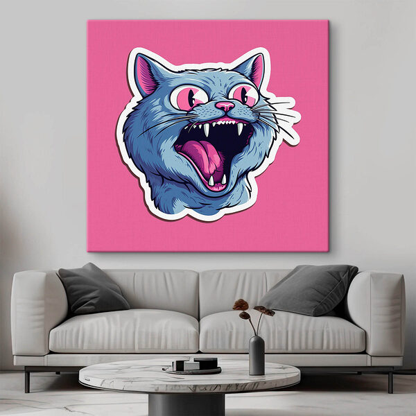 Aufkleber einer Katze mit offenem Maul Wandbilder Aufkleber einer Katze mit offenem Maul