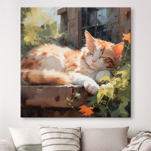 Katze auf einem Sims liegend Wandbilder Katze auf einem Sims liegend