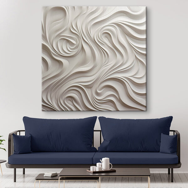 Weiße Wand mit gewellten Linien Wandbilder Weiße Wand mit gewellten Linien
