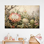 Wandbilder Malerei von Blumen und Blättern