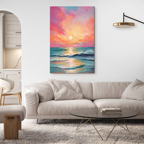 Gemälde eines Sonnenuntergangs über dem Meer Wandbilder Gemälde eines Sonnenuntergangs über dem Meer