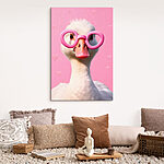 Wandbilder Ente mit rosa Brille