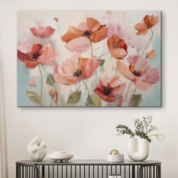 Malerei von Blumen auf einer weißen Fläche Wandbilder Malerei von Blumen auf einer weißen Fläche