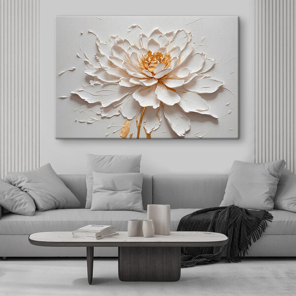 Elegante Blume in strukturiertem Relief Wandbilder Elegante Blume in strukturiertem Relief