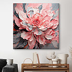 Wandbilder Rosa und graue Blume