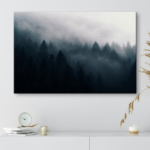 Nebliger Wald mit Bäumen Wandbilder Nebliger Wald mit Bäumen