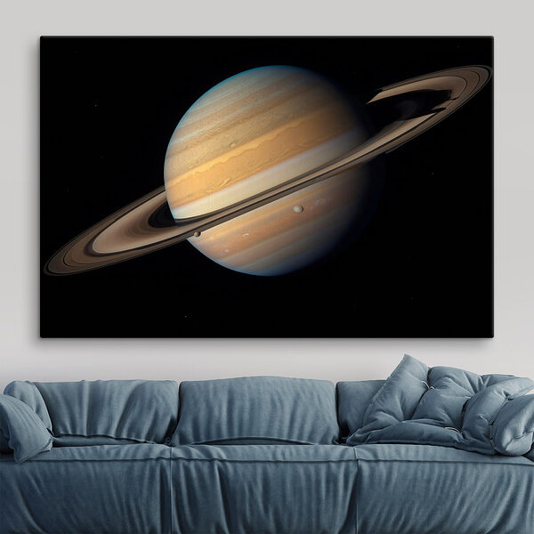Planet mit Ringen im Weltraum Wandbilder Planet mit Ringen im Weltraum