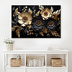 Wandbilder Elegantes Blumenarrangement auf dunklem Hintergrund