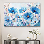 Wandbilder Gruppe von blauen Blumen